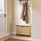 SoBuy FSR201-N - Schoenenbank - Inklapbaar design - Zwart en licht hout 60x24x50 cm