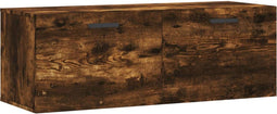 vidaXL - Wandkast - 100x36,5x35 - cm - bewerkt - hout - gerookt - eikenkleurig