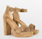 POSH by Poelman LAAR - Dames Sandalen met hak - Imitatiesuède - Beige - Maat 40
