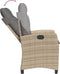 vidaXL - Tuinstoelen - 2 - st - verstelbaar - kussens - poly - rattan - gemengd - beige