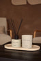 MOOISA - Travertine tray ovaal - dienblad 15x30cm - MOOISA - plateau - rond marmer dienblad - vierkant marmer dienblad - decoratie schaal - tapasplank - serveerplank