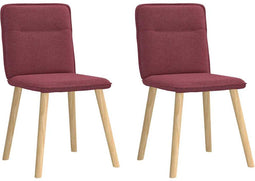 vidaXL - Eetkamerstoelen - 2 - st - stof - wijnrood