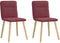 vidaXL - Eetkamerstoelen - 2 - st - stof - wijnrood