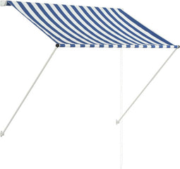vidaXL - Luifel - uittrekbaar - 100x150 cm - blauw en wit