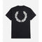 Fred Perry Rear powder laurel graphic tee - black maat xxl