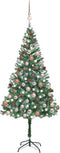 vidaXL - Kunstkerstboom - met - verlichting - kerstballen - dennenappels - 180 - cm