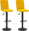 vidaXL - Barkrukken - 2 - st - fluweel - mosterdgeel