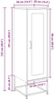 vidaXL - Hoge - kast - 36x39x123 - cm - koudgewalst - staal - roze
