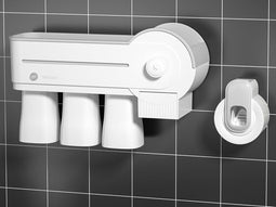 Tandenborstelhouder - wit - tandpasta dispenser - tandenborstelhouder electrische - badkamer organizer - opbergbox
