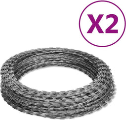 vidaXL - Scheermesprikkeldraad - 2 - st - 100 - m - gegalvaniseerd - staal
