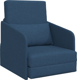 vidaXL - Vloersofa - Bed - 2-in-1 - Blauw - 65x80x83 - cm - Stof