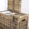 MigoStyling - Wasmand - 3 vakken - Brown - Met deksel - 85 x 40 x H65 - Riet - Rotan - Duurzaam