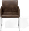 GOMEZ - Eetkamerstoel - Bruin - Polyester