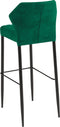 Louis Stapelbare barkruk groen, velvet gestoffeerd, brandvertragend - SET VAN 2