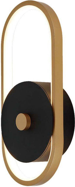 V-TAC VT-1191 LED wandlamp - Modern - wandlamp - IP54 - Zwart+Antiek Messing Behuizing - 15 Watt - 1650 Lumen - 4000K