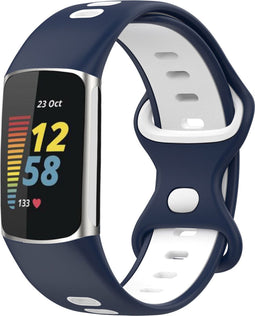 imoshion Siliconen sport bandje - Geschikt voor Fitbit Charge 6, Charge 5 - Blauw - One Size