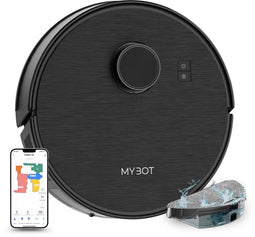 MYBOT X9 - Robotstofzuiger met Dweilfunctie - 6500PA Zuigkracht - Zwart