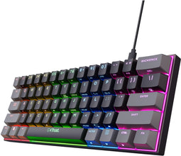 Trust GXT 867 Acira - 60% Mini Mechanisch Gaming Toetsenbord - RGB Verlichting - Zwart