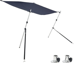 vidaXL - Schaduwdoekset - T-top - 174x205x(115-194) - cm - marineblauw