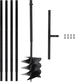 vidaXL - Grondboor - met - handvat - 250 - mm - met - verlengbuis - 4 - m - staal