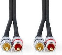 Nedis CAGC24200AT25 - Digitale coax audiokabel - Vergulde 24k phonoconnectoren - Grijs