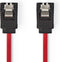 Nedis SATA Kabel - 3 Gbps - SATA 7-Pins Female - SATA 7-Pins Female - Vernikkeld - 0.50 m - Plat - PVC - Rood - Polybag