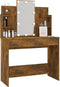 vidaXL - Kaptafel - met - LED-verlichting - 96x40x142 - cm - gerookt - eikenkleur