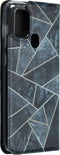 Hoesje Met Pasjeshouder Geschikt voor Samsung Galaxy A21s - Design Softcase Bookcase (Chester) met standaard - Meerkleurig / Blue Graphic