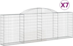 vidaXL - Schanskorven - 7 - st - gewelfd - 300x30x100/120 - cm - ijzer