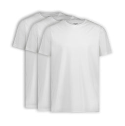 3x LEBASQ Johns Regular Fit T-Shirt V-Hals | Heren - wit - L