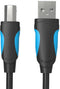 Vention - Printer Kabel USB 2.0 A Male naar USB B Male - 3 meter - Zwart