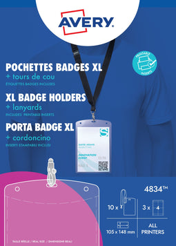 Avery - Badge avery 4834 a6 + insteekkaarten + lanyard