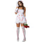 Spookbruidskostuum dames - Halloween jurk strapless met bloedvlekken - Maat S - Kleur wit