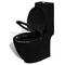 vidaXL Staand toilet en bidet set (zwart)