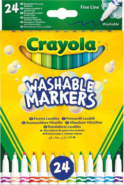 Crayola - Viltstiften - 24 Afwasbare Viltstiften Dunne Punt - Veelkleurig