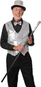 dressforfun - Paillettenvest heren - glinsterende pailletten - zilver XXL