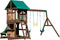 Backyard Discovery Lakewood Speeltoren met Schommels, Glijbaan, Zandbak en snackvenster - Speelhuis met verdieping van hout voor de tuin / buiten