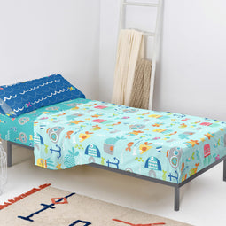 Happy Friday Sheet set 2 pieces Sea life 160x270 cm (Single) Multicolor