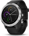 Garmin Vivoactive 3 30,4 mm zilver met siliconen bandje zwart