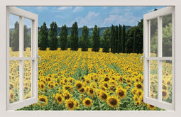 Customize it - Tuindoek raam zonnebloemen 210x140cm