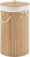 Juskys Curly-Round - Bamboe Wasmand - 55 Liter - Natuurkleur