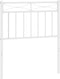 vidaXL - Hoofdbord - 75 - cm - metaal - wit