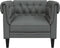 vidaXL Fauteuil Chesterfield-stijl stof donkergrijs