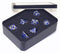 HOT Games Dobbelst.Set - 7-delige Metaal D4/D6/D8/D10/D10-00/D12/D20 - Zilverkleurig Blauw