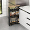 COAST Smal Opbergrek - 4 Niveaus - Houten Bovenblad Handdoekhouder - Zwart/Bruin 48 x 13 x 81