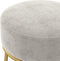 vidaXL - Hocker - rond - fluweel - lichtgrijs
