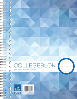 Work A4 Collegeblok - Gelijnd - 80 vellen - 23-gaats - Blauw (5 stuks)