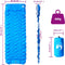 vidaXL - Kampeermatras - met - kussen - zelfopblazend - 1-persoons - blauw