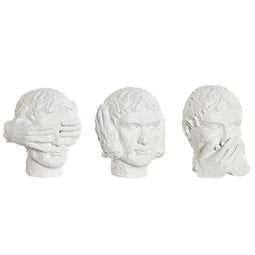 Decoratieve figuren DKD Home Decor Wit Neoklassiek 14 x 11 x 14 cm (3 Stuks)