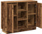 vidaXL - Dressoir - met - LED - - - Oud - Hout - 90x32x75 - cm - Gelaagd - Hout
